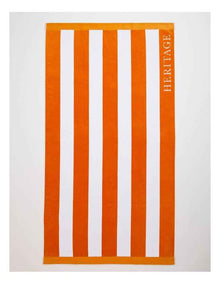Santorini Resort Stripe Beach Towel in Orange