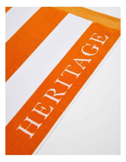 Santorini Resort Stripe Beach Towel in Orange