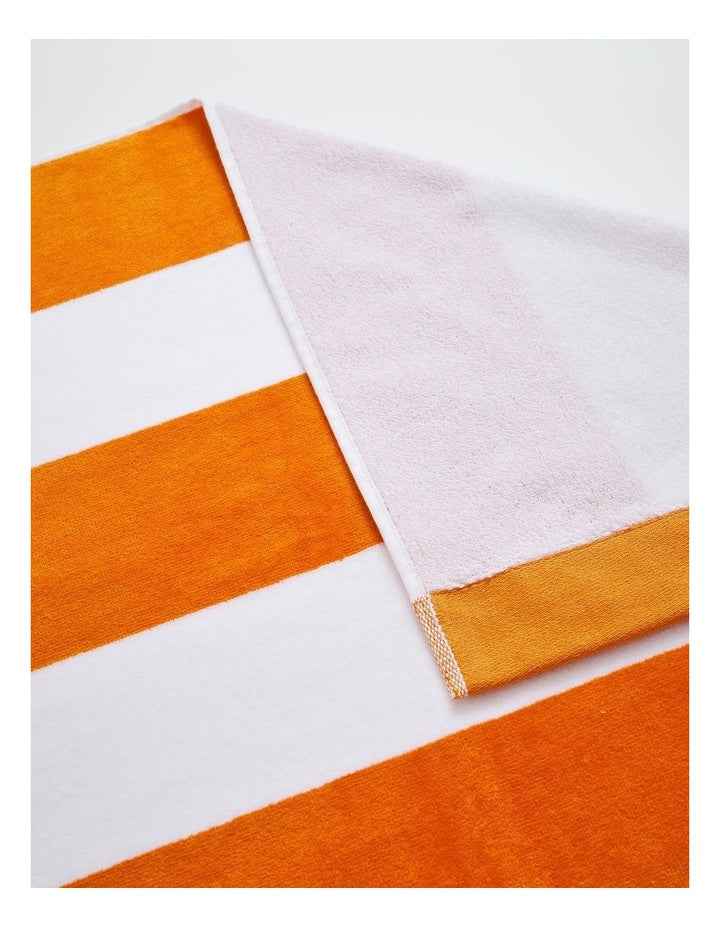 Santorini Resort Stripe Beach Towel in Orange