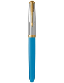 Parker 51 Premium Fountain Pen in Turquoise with Gold Trim