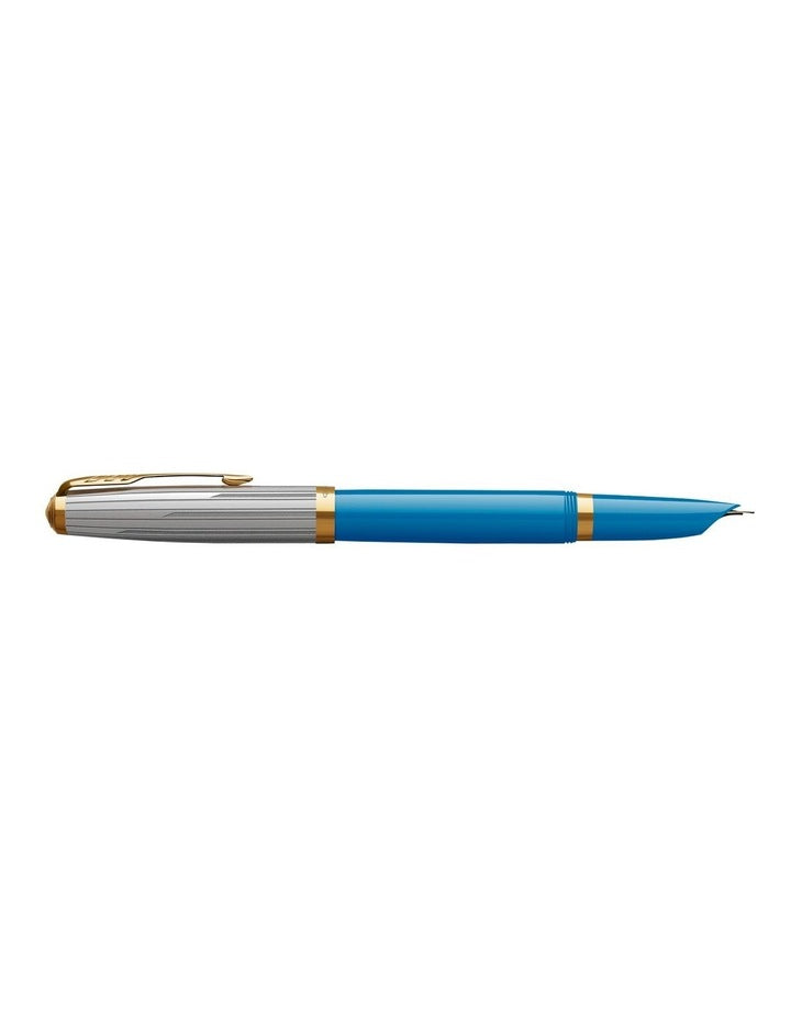 Parker 51 Premium Fountain Pen in Turquoise with Gold Trim