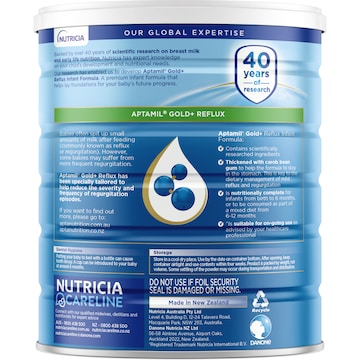 Aptamil Gold+ Reflux Baby Infant Formula From 0-12 Months 900g