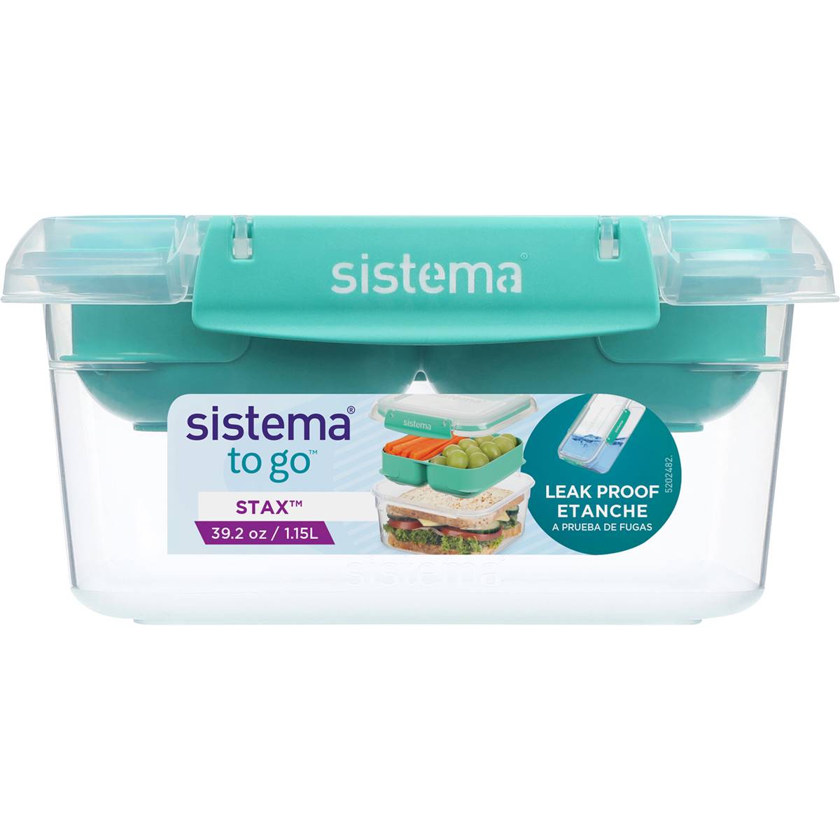 Sistema To Go Stax 1.15L Plastic Container With Lid each
