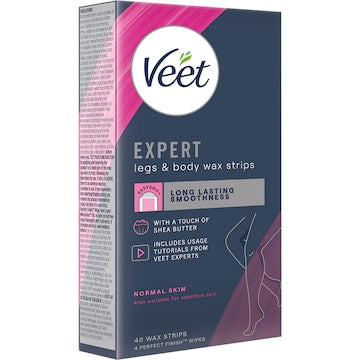 Veet Expert Legs & Body Wax Strips 40 pack