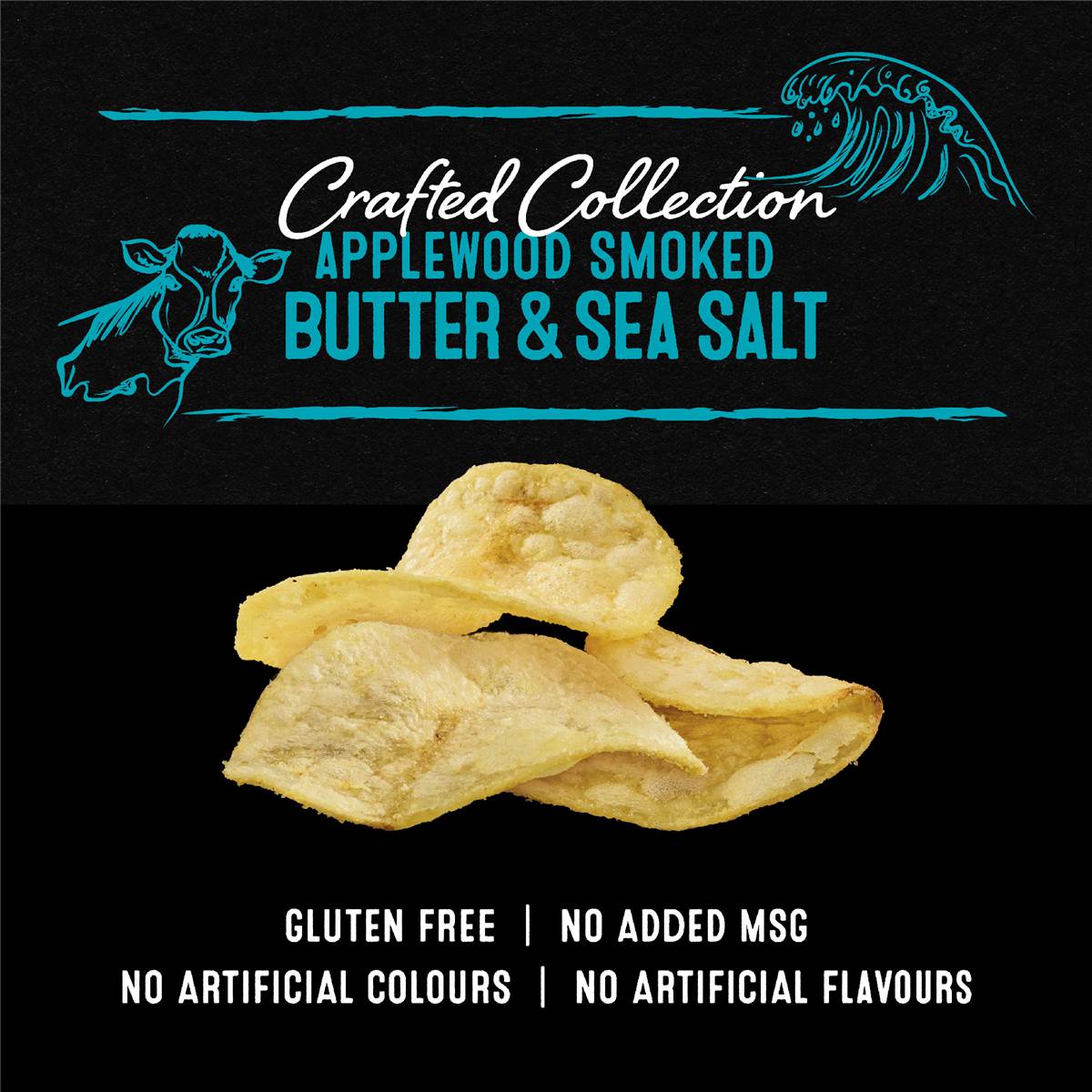 Kettle Crafted Collection Applewood Smoked Butter & Salt Chips 150g
