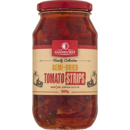 Sandhurst Semi-Dried Tomato Strips In Oil 500g