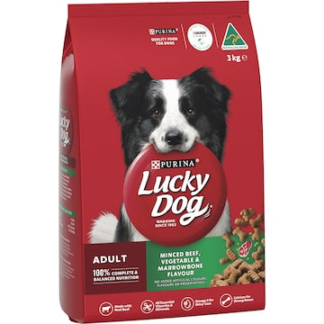 Lucky Dog Adult Minced Beef Vegetable & Marrowbone Dry Food 3kg