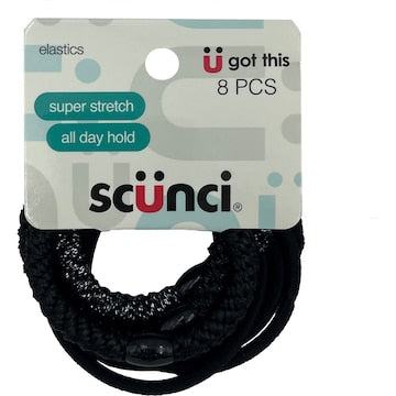 Scunci Super Stretch & Basic Elastics 8 pack