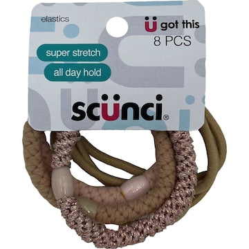 Scunci Super Stretch & Basic Elastics 8 pack