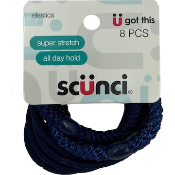 Scunci Super Stretch & Basic Elastics 8 pack