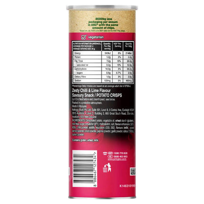Pringles Zesty Chilli & Lime Flavour Stacked Potato Chips 5 Pack 118g