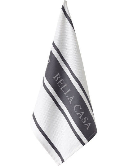 Bella Casa Kitchen Towel Pack of 2 in White/Grey