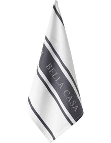 Bella Casa Kitchen Towel Pack of 2 in White/Grey