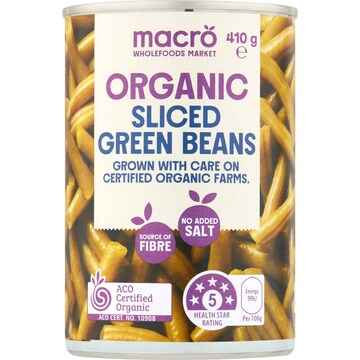 Macro Organic Sliced Green Beans 410g