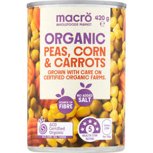Macro Organic Peas Corn & Carrots 420g