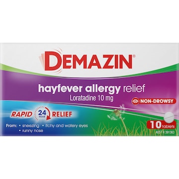 Demazin Hayfever Allergy Relief Tablets 10 pack