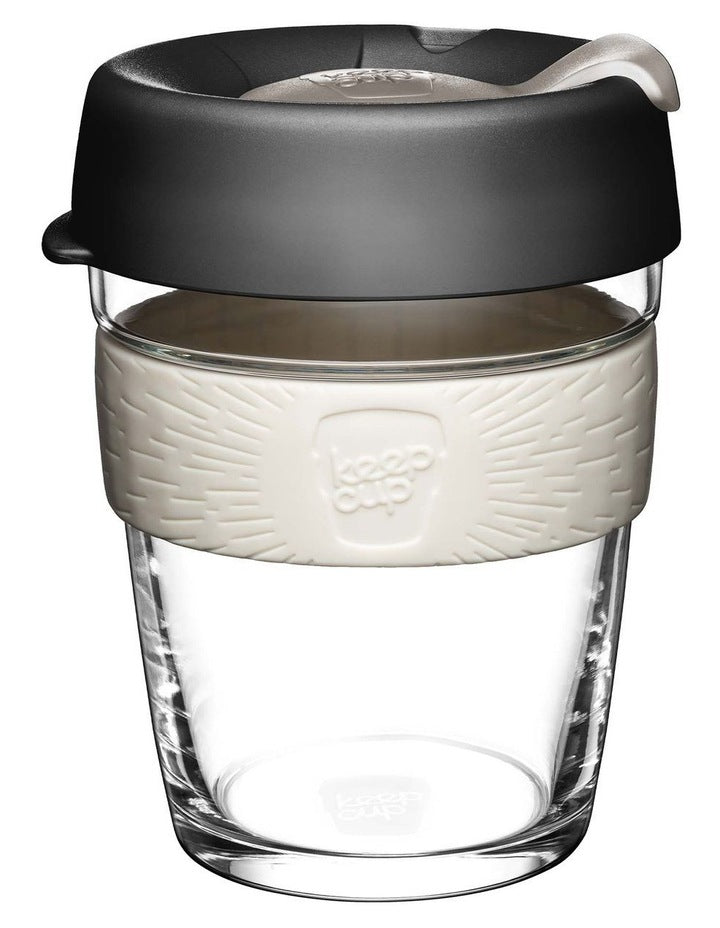 Brew, Reusable Glass Cup, M 12oz/340ml in Qahwa