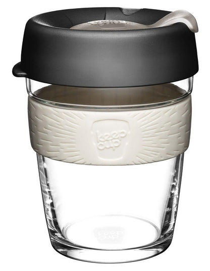 Brew, Reusable Glass Cup, M 12oz/340ml in Qahwa