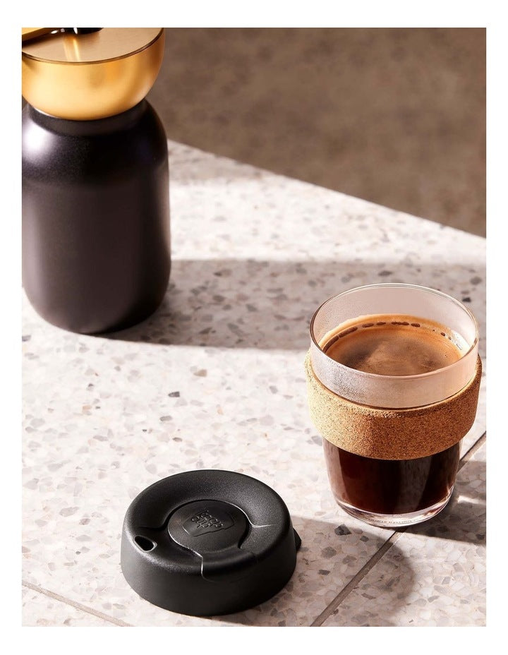 Brew Cork Reusable Glass Cup Deep M 12oz/340ml in Navy