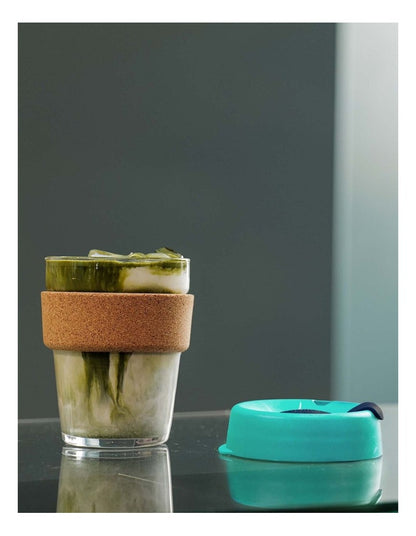 Brew Cork Reusable Glass Cup Deep M 12oz/340ml in Navy