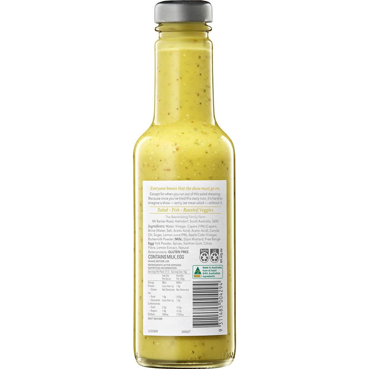 Beerenberg Lemon & Caper Dressing 300ml