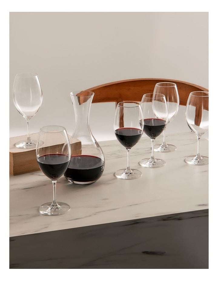 Everyday Gift La Trobe Decanter And 6x Red Glasses in Clear