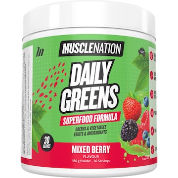 Muscle Nation Daily Greens Powder Mixed Berry Flavour 180g