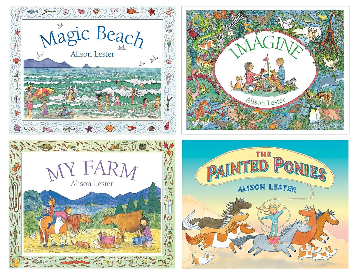 Alison Lester Mini Book Collection Set of 4 (Board Book) Baby Gifts Idea Australian Authors