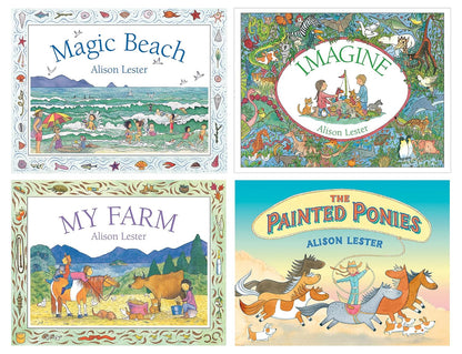 Alison Lester Mini Book Collection Set of 4 (Board Book) Baby Gifts Idea Australian Authors