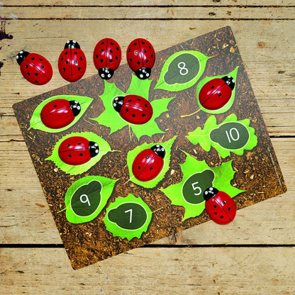 Yellow Door Ladybug Counting Cards Early Math Games for Kids for 3yrs+