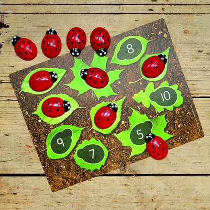 Yellow Door Ladybug Counting Cards Early Math Games for Kids for 3yrs+