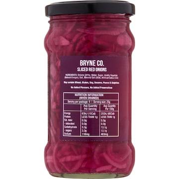 Bryne Co Sliced Red Onions 300g