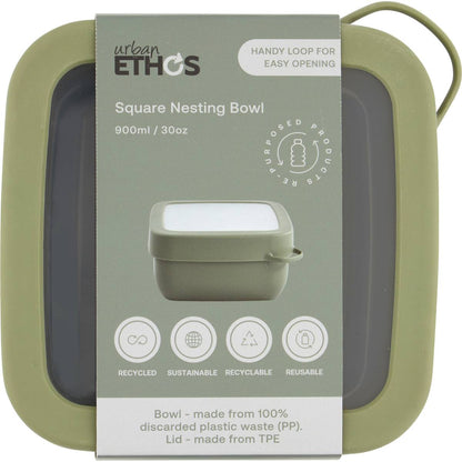 Urban Ethos Square Nesting 900mL Bowl Storage Container each