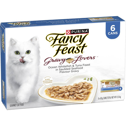 Fancy Feast Gravy Lovers Fish & Tuna Cat Food 85g x 6 pack