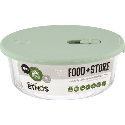 Urban Ethos Round Glass Storage Container 750ml Assorted Each