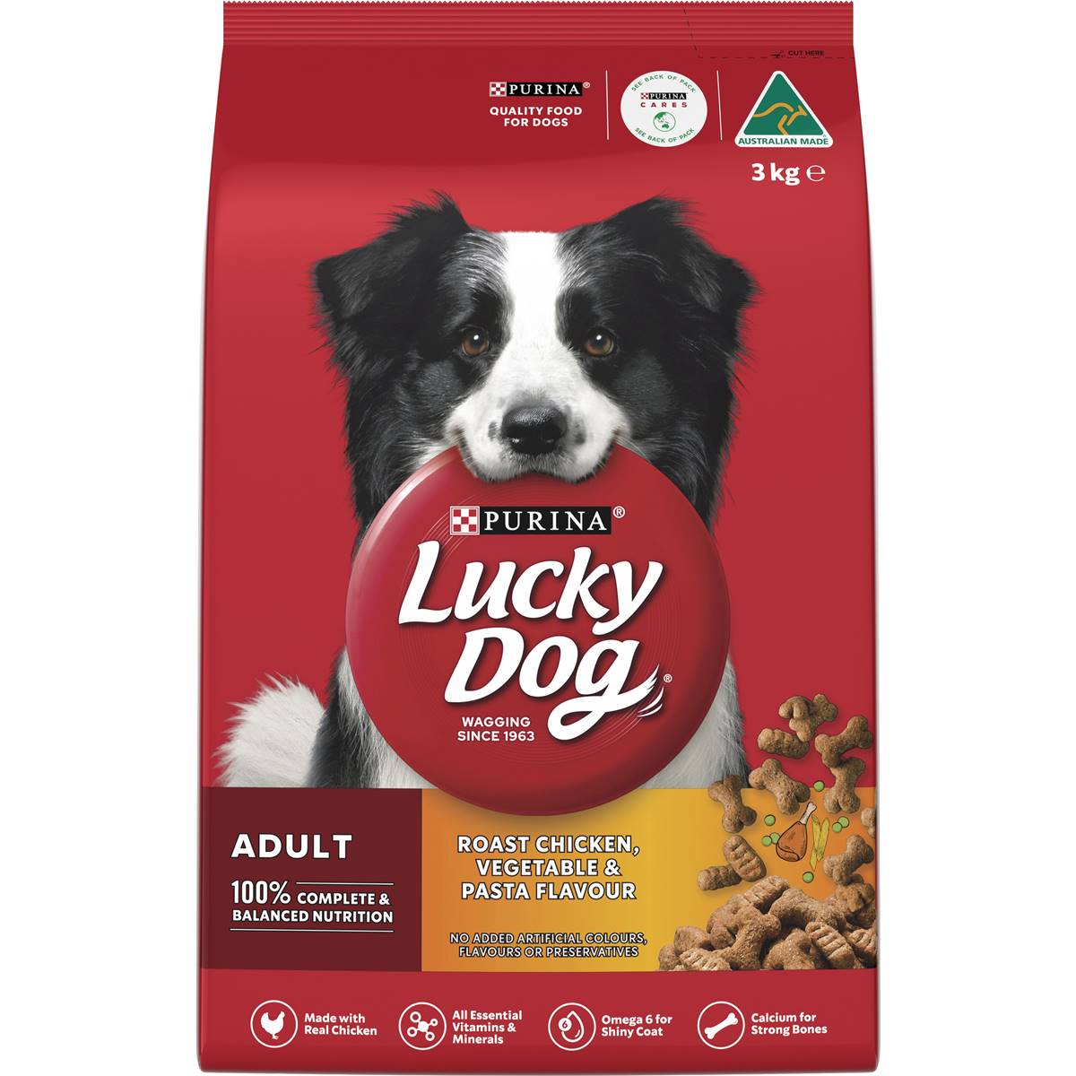 Lucky Dog Adult Chicken, Vegetable & Pasta Dry Dog Food 3kg