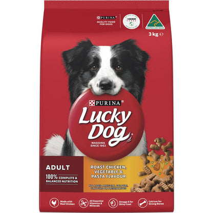 Lucky Dog Adult Chicken, Vegetable & Pasta Dry Dog Food 3kg