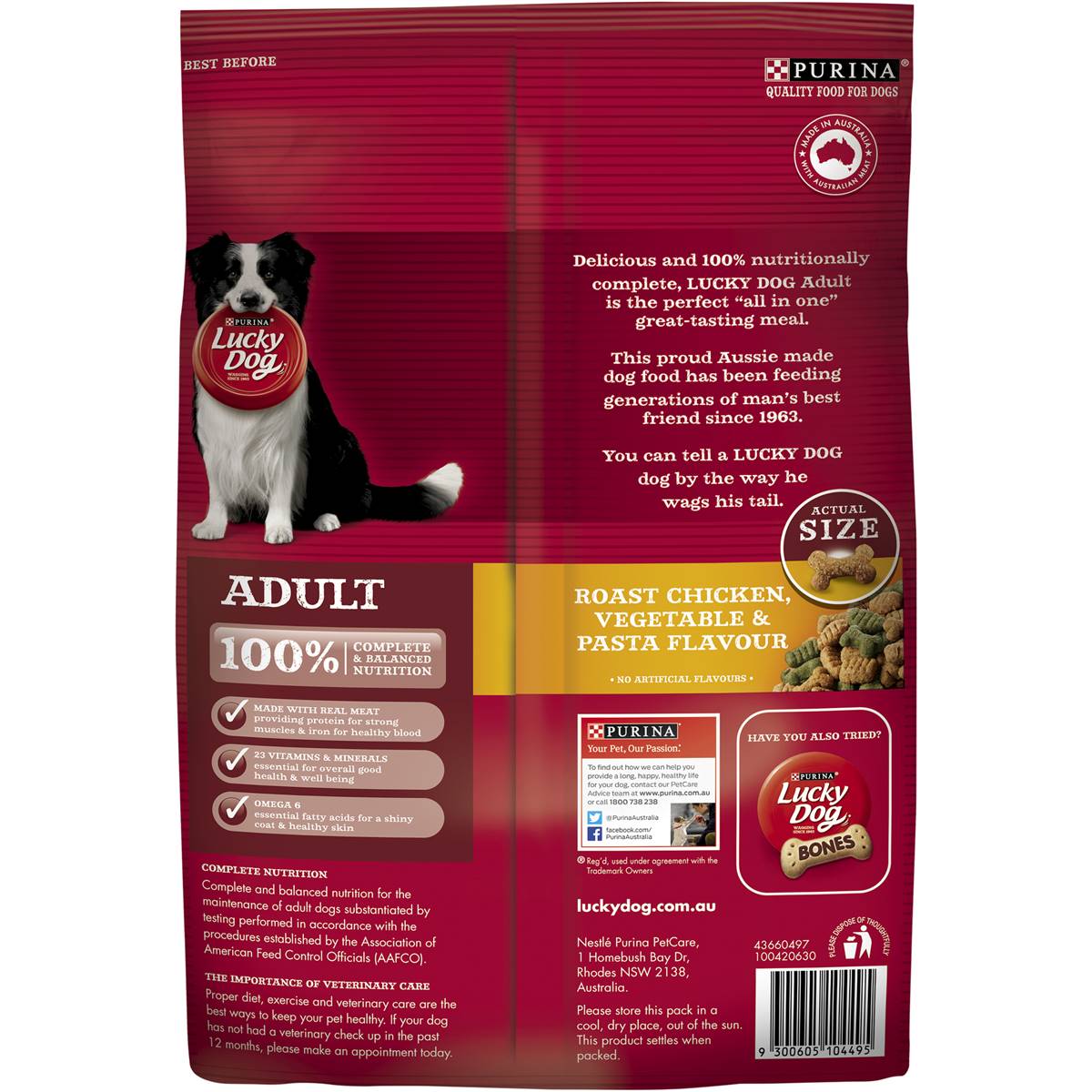 Lucky Dog Adult Chicken, Vegetable & Pasta Dry Dog Food 3kg