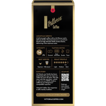 Vittoria Mountain Grown Nespresso Compatible Coffee Capsules 10 pack