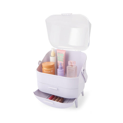 Cosmetic Organiser with Drawer - Lilac