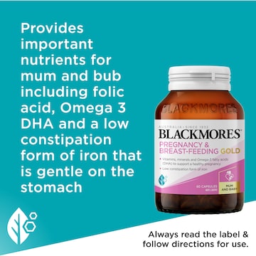 Blackmores Pregnancy & Breastfeeding Gold Vitamin Capsules 60 pack