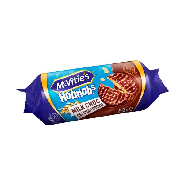 MCVITIE'S MILK CHOCOLATE HOBNOBS:CHOCOLATE:.:262 GRAM