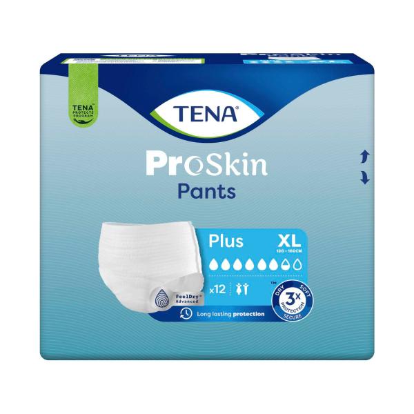 TENA PROSKIN PLUS PANTS SIZE XL 12 PACK