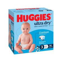 HUGGIES ULTRA DRY NAPPIES BOY CRAWLER SZ3 JUMBO 90 PACK