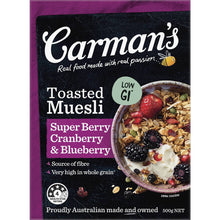 Carman's Muesli Toasted Super Berry, Cranberry & Blueberry 500g