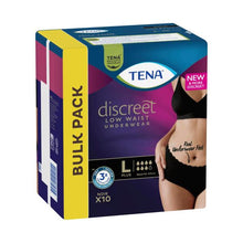 TENA DISCREET PANTS LOW WAIST NOIR SIZE L 10 PACK
