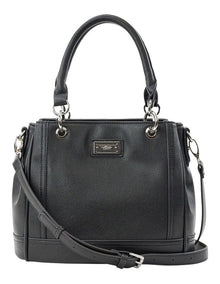 Zoe Zip Top Satchel Bag in Black