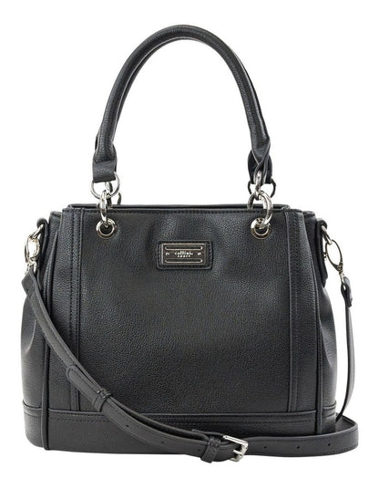 Zoe Zip Top Satchel Bag in Black