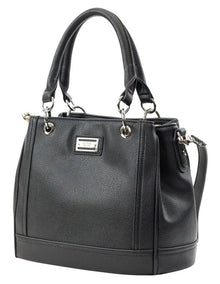 Zoe Zip Top Satchel Bag in Black