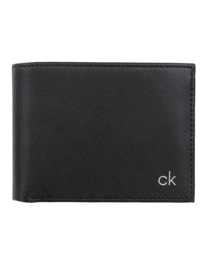 Leather Smooth CK 5CC Coin Wallet in Black